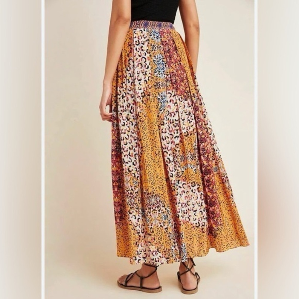 ANTHROPOLOGIE X BHANUNI BY JYOTI PANTHERS | Mixed Media Maxi Skirt - Picture 2 of 12